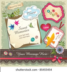 Vintage memo scrapbook elements 02