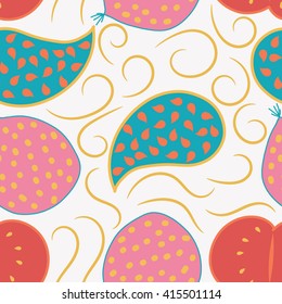 Vintage memphis fruit seamless pattern background. Illustration Memphis background fabric, printing, web design. Seamless texture for your design. Stock vector