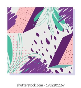 vintage memphis seamless pattern, spot color 80s 90s style abstract background vector illustration