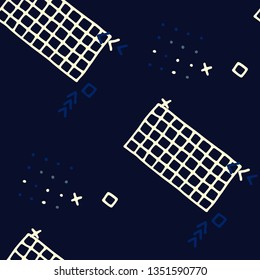 Vintage Memphis Texture. Seamless Background for Banner, Poster, Cover in Trendy Style. Bright Geometric Pattern with Hand Drawn Scribble Elements. Colorful Triangles, Rings, Zigzags and Dots.