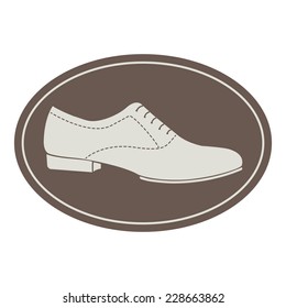 Vintage men shoe label. Design template for label, banner, badge. Vector.