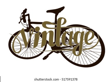 Vintage men's bicycle isolated on white background