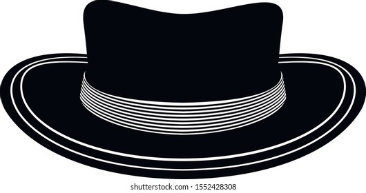 Vintage men's hat on a white background. Vector illustration.
