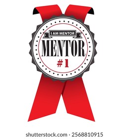 Vintage I Am Mentor label. Vector illustration