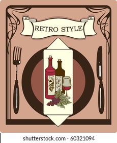 Vintage menu card
