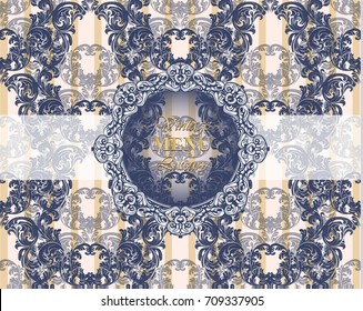 Vintage Menu card Vector illustration. Rich ornamented backgrounds