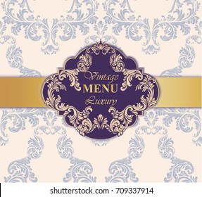 Vintage Menu card Vector illustration. Rich ornamented backgrounds