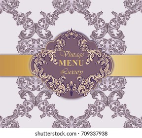 Vintage Menu card Vector illustration. Rich ornamented backgrounds