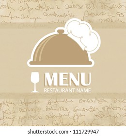Vintage menu on the seamless text background