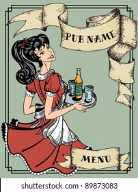 vintage menu for pub or cafe