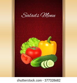 Vintage menu template with vegetables.EPS10 vector
