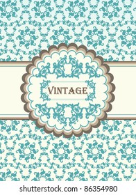 Vintage menu vector background with blue elements
