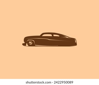 vintage mercury coupe 1949. isolated antique background with side view. best for badges, emblems, icons. available in eps 10