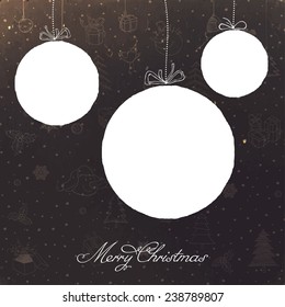Vintage Merry Christmas Balls with Space for Text