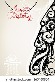 Vintage merry christmas card