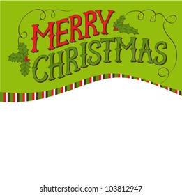 Vintage Merry Christmas Card. Hand drawn vector lettering.