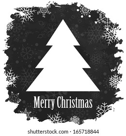 Vintage  Merry Christmas And Happy New Year Calligraphic And Typographic Background With Chalk  On Blackboard