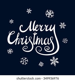 Vintage Merry Christmas And Happy New Year Calligraphic And Typographic Background With Chalk Word Art On Blackboard art