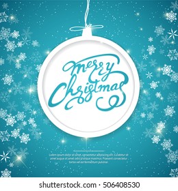 Vintage Merry Christmas And Happy New Year Lettering Vector illustration