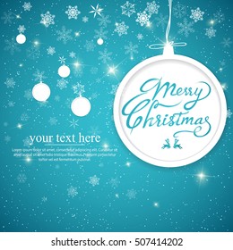 Vintage Merry Christmas And Happy New Year Lettering Vector illustration