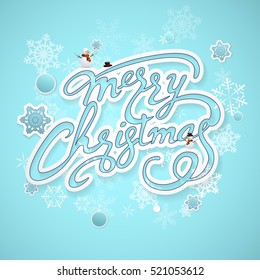 Vintage Merry Christmas And Happy New Year Lettering Vector illustration 2017
