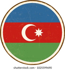 Vintage Metal Sign - Azerbaijan 
Flag - Vector EPS10. Grunge scratches and stain effects can be easily removed for a cleaner look.
