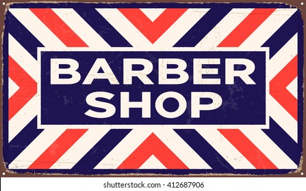 Vintage metal sign - Barber Shop - Vector EPS10. Grunge and rusty effects can be easily removed for a cleaner look.