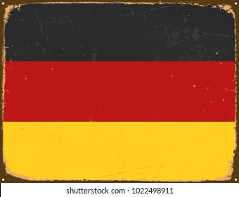 Vintage Metal Sign - Germany Flag - Vector EPS10. Grunge scratches and stain effects can be easily removed for a cleaner look.