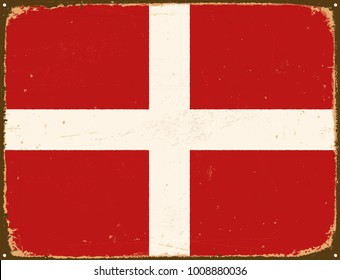 Vintage Metal Sign - Malta Flag - Vector EPS10. Grunge scratches and stain effects can be easily removed for a cleaner look.