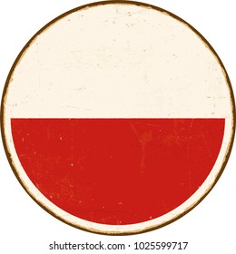 Vintage Metal Sign - Poland Flag - Vector EPS10. Grunge scratches and stain effects can be easily removed for a cleaner look.