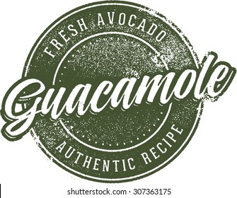 Vintage Mexican Guacamole Stamp Sign