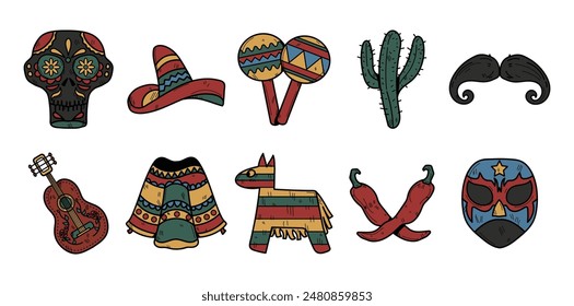 Vintage Mexican Sketch Set Collection