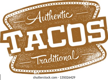 Vintage Mexican Tacos Sign