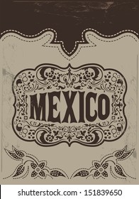 Vintage Mexico - mexican vector poster