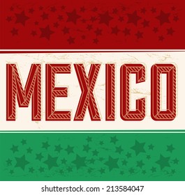 Vintage Mexico sign - mexican vector poster 