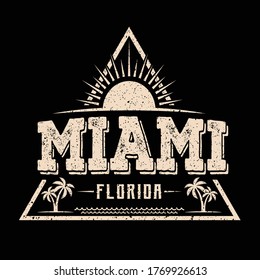 Vintage Miami Florida t-shirt design illustration