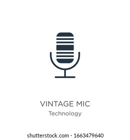 Vintage mic icon vector. Trendy flat vintage mic icon from technology collection isolated on white background. Vector illustration can be used for web and mobile graphic design, logo, eps10