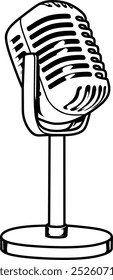 vintage mic vector for design needs