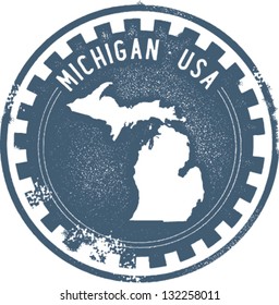 Vintage Michigan USA State Stamp