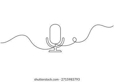 Concepto de dibujo, difusión y grabación de líneas continuas de micrófono Antiguas.