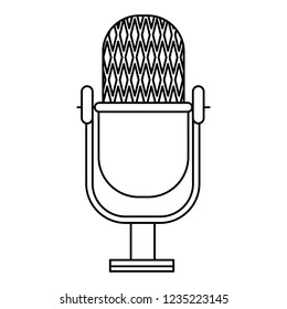 Vintage microphone device in black and white