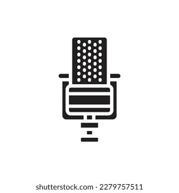 Vintage Microphone Filled Icon Vector Illustrator