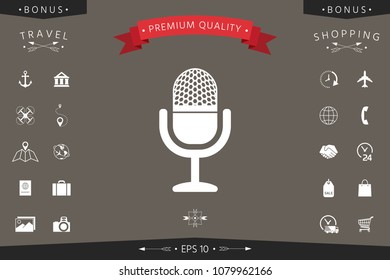 Vintage microphone icon