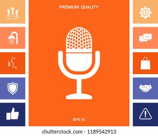 Vintage microphone icon