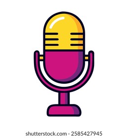 A vintage microphone icon about rock and roll era