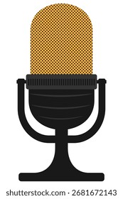 Vintage microphone icon for audio projects perfect for music or podcast themes

