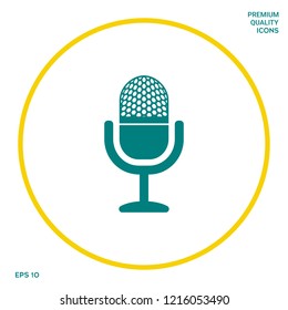 Vintage microphone icon. Graphic elements for your design