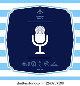 Vintage microphone icon. Graphic elements for your design