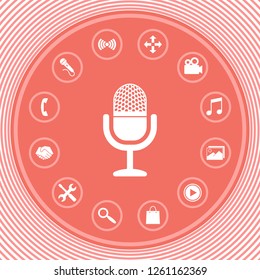 Vintage microphone icon. Graphic elements for your design