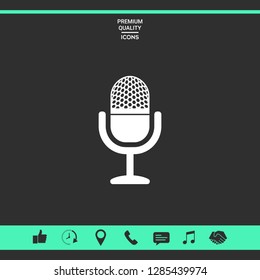 Vintage microphone icon. Graphic elements for your design